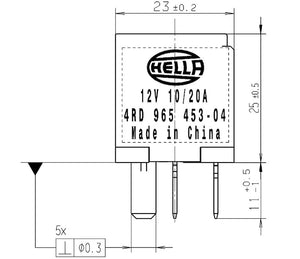 Hella Relay Micro Iso 5 Pole 12V Spst Res