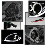 Spyder Nissan Altima 4Dr 10-12 Projector Headlights Light DRL LED Halo Smke PRO-YD-NA104D-LTDRL-SM