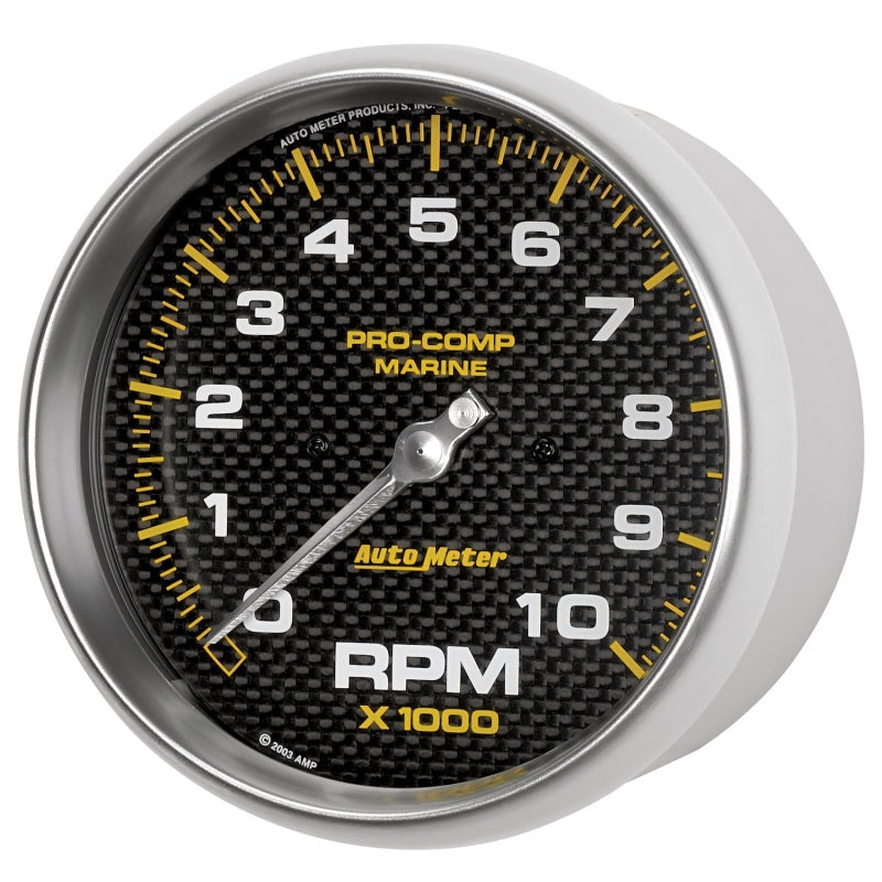 Autometer Marine Carbon Fiber 5in 10K RPM In-Dash Tachometer Gauge