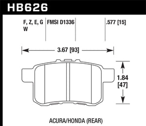 Hawk Acura / Honda DTC-30 Race Rear Brake Pads