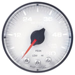 Autometer Spek-Pro Gauge Boost 2 1/16in 60psi Stepper Motor W/Peak & Warn Wht/Blk