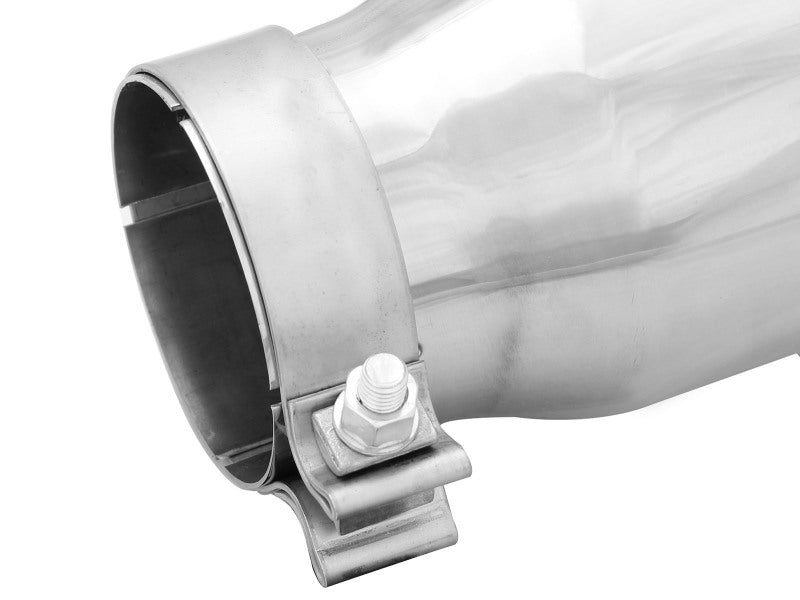 aFe MACHForce-XP 304 Stainless Steel Polished Exhaust Tip 3.5in x 4.5in Out x 12in L Clamp-On