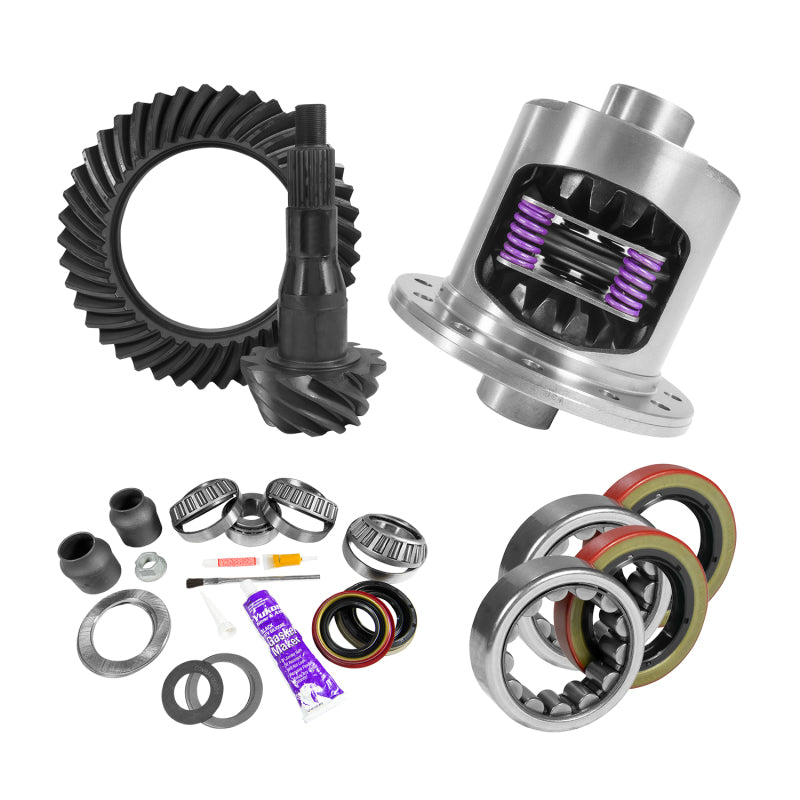 Yukon 9.75in Ford 4.11 Rear Ring & Pinion Install Kit 34 Spline Positraction Axle Bearings