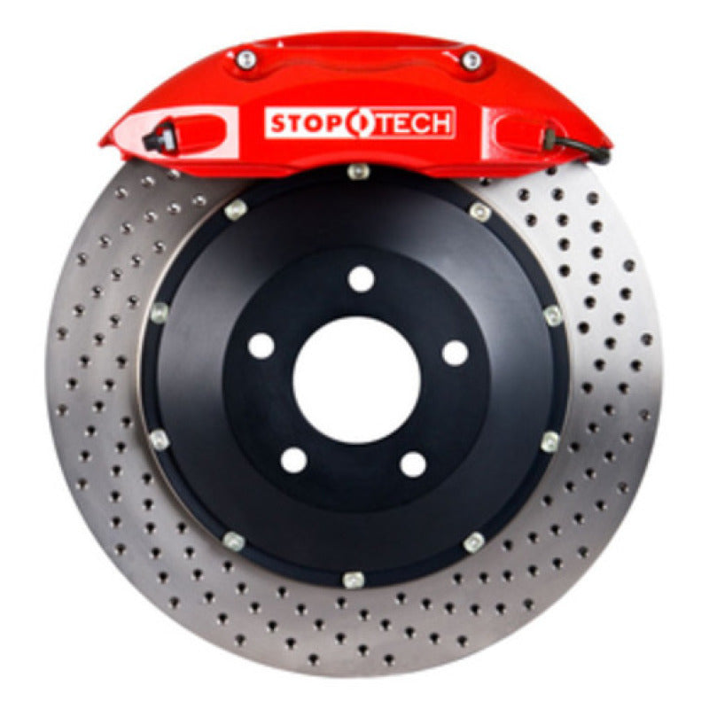 StopTech 08-09 BMW M3 (E92) V8 Rear 355x32 Red ST-40 Calipers Drilled Rotors/Pads/SS Lines