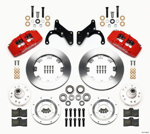 Wilwood Dynapro 6 Front Hub Kit 12.19in Red 69-70 Impala Drum/Disc 69-82 Vette