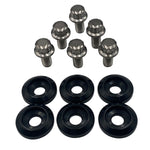 BLOX Racing New Fender Washers Kit M6 12pt - 6pc Large Diameter Black