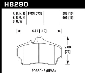 Hawk Performance 98-10 Porsche 911 Carrera 2 / 07-12 Boxster S DTC-70 Race Rear Brake Pads