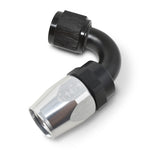 Russell Performance -12 AN Black/Silver 120 Degree Tight Radius Full Flow Swivel Hose End