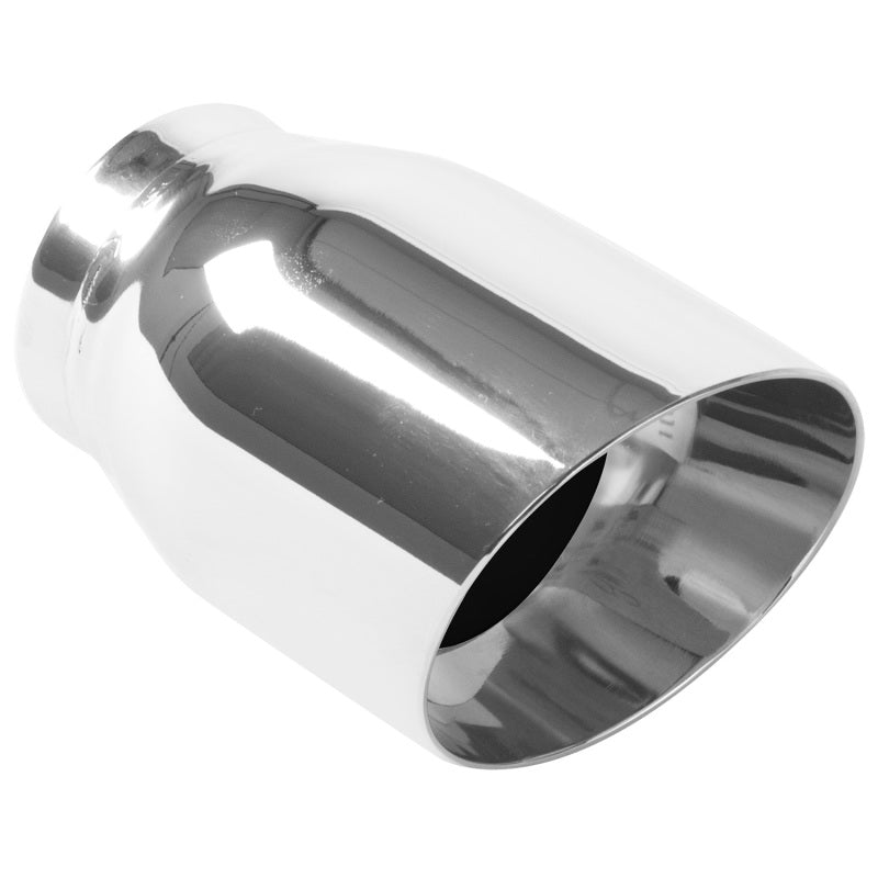 MagnaFlow Tip Stainless Double Wall Round Single Outlet Polished 3.5in DIA 2.5in Inlet 5.5in Length