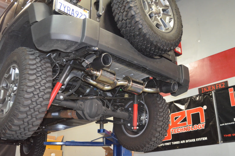 Injen 07-17 Jeep Wrangler JK 3.6L/3.8L 63mm Stealth Black Axle-back Exhaust w/ 4in Black Tips