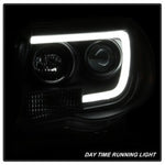 Spyder Toyota Tacoma 05-11 Projector Headlights - Light Bar DRL - Black PRO-YD-TT05V2-LB-BK