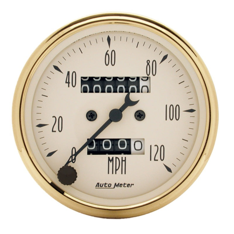 AutoMeter Gauge Speedometer 3-1/8in. 120MPH Mechanical Golden Oldies