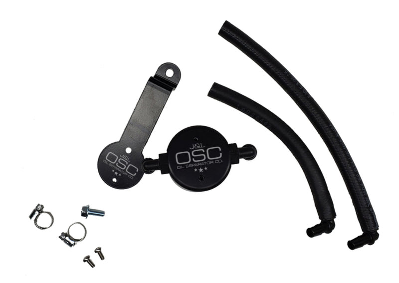 J&amp;L 16-23 Toyota Tacoma 3.5L Driver Side Oil Separator 3.0 - Black Anodized