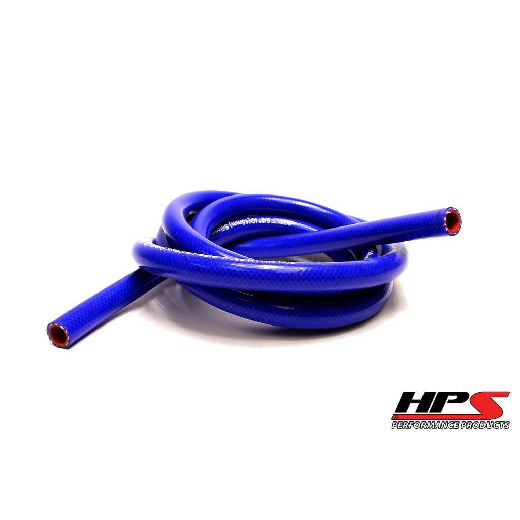 HPS Performance Silicone Heater Hose TubingHigh Temp 1-ply Reinforced1/4" ID10 Feet rollBlue