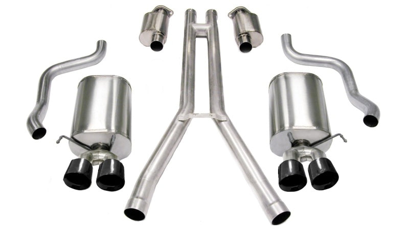 Corsa 2004-2008 Cadillac XLR 4.6L 25in Cat-Back Dual Rear w Twin 35in Black Pro-Series Tips