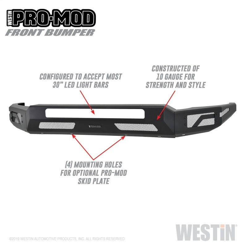 Westin 2011-2016 Ford F-250/350/450/550 Super Duty Pro-Mod Front Bumper - Textured Black