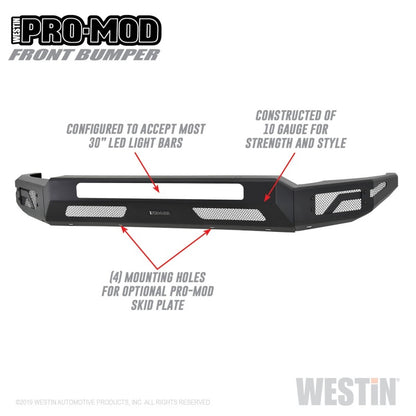 Westin 2011-2016 Ford F-250/350/450/550 Super Duty Pro-Mod Front Bumper - Textured Black
