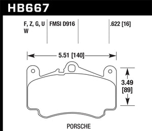 Hawk 02-08 Porsche 911 Carrera 4 Turbo Look/Carrera 4S/01-05 911 Turbo Front DTC-30 Race Brake Pads