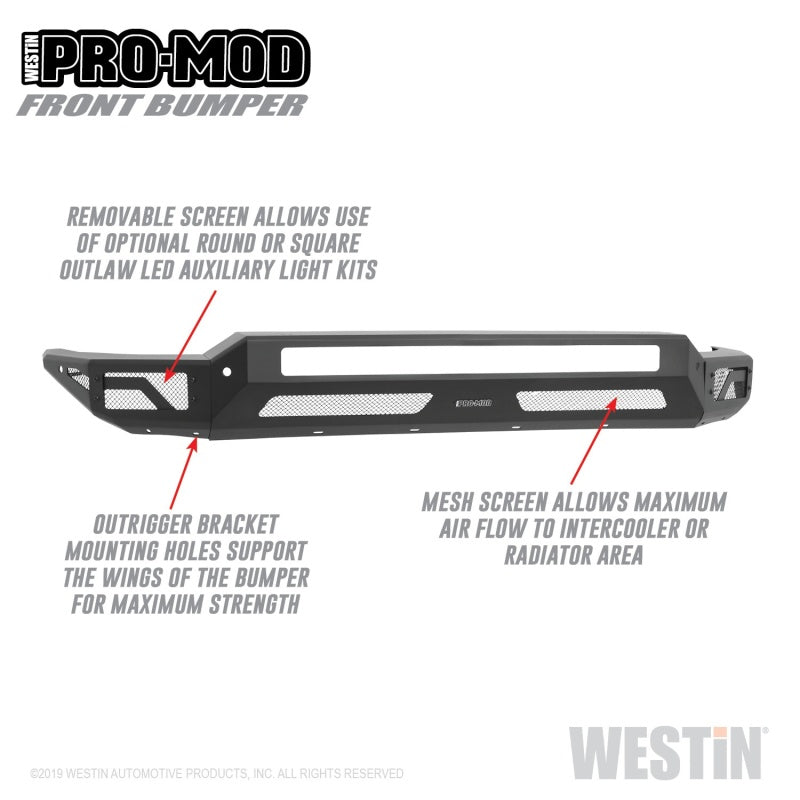 Westin 2020 Chevrolet Silverado 2500/3500 Pro-Mod Front Bumper - Textured Black