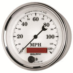 AutoMeter Gauge Speedometer 3-3/8in. 120MPH Elec. Prog. W/ Lcd Odo Old Tyme Wht II