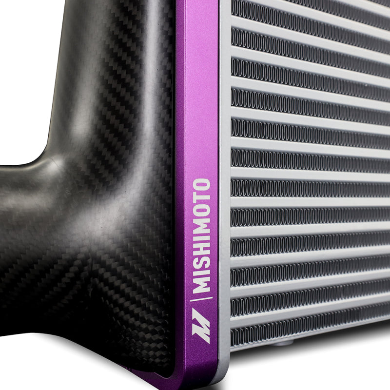 Mishimoto Universal Carbon Fiber Intercooler - Gloss Tanks - 450mm Black Core - S-Flow - R V-Band