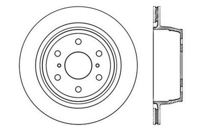 StopTech 07-10 GMC Sierra (w/ Rear Drum) / 07-09 GMC Yukon Rear Left Slotted & Drilled Rotor