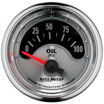 Autometer American Muscle 52mm Short Sweep Electric 100PSI Oil Pressure Gauge