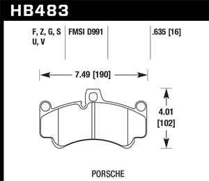 Hawk 08 Porsche 911 Targa 4/4S/03-05 911 GT2/04-08 GT3/07-08 Turbo HT-10 Race Front Brake Pads