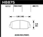 Hawk 2013 - 2018 Acura RDX DTC-60 Race Front Brake Pads