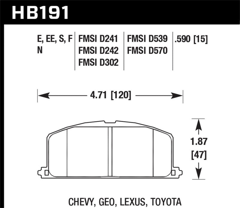 Hawk 85-95 Toyota MR2 HT-10 Race Front Brake Pads