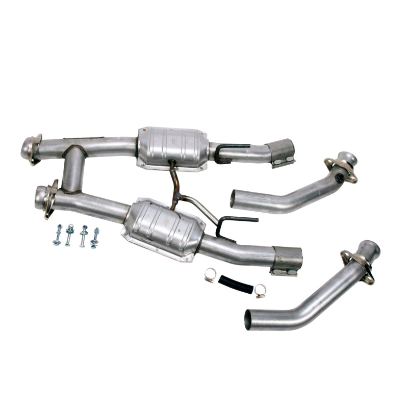 BBK 86-93 Mustang 5.0 High Flow H Pipe With Catalytic Converters - 2-1/2