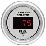 Autometer Ultra-Lite Digital 2-1/16in 0-280 OHM Silver Dial w/ Red LED Programmable Fuel Level Gage
