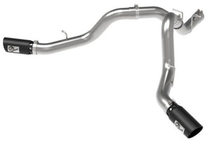 aFe Large Bore-HD 4in 409SS DPF-Back Exhaust System w/Black Tip 20 GM Diesel Trucks V8-6.6L (td) L5P