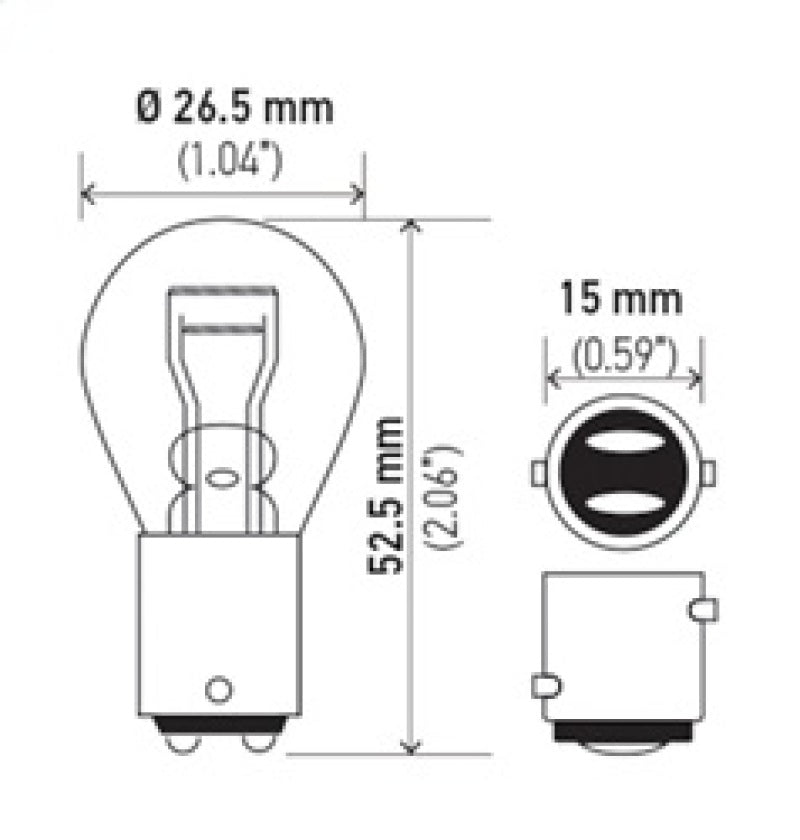 Hella Bulb 7225 12V 21/4W BAZ15d S8