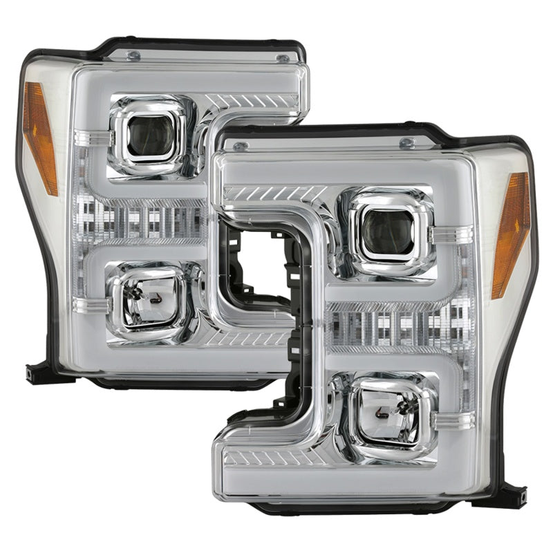 Spyder Ford F-250/F-350/F450 Super Duty 17-18 Projector Headlights Chrome PRO-YD-FS17-SBSEQ-C