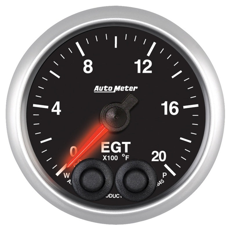 Autometer Elite 52mm 0-2000 Deg F Full Sweep Electronic Exhaust Gas Temperature Gauge