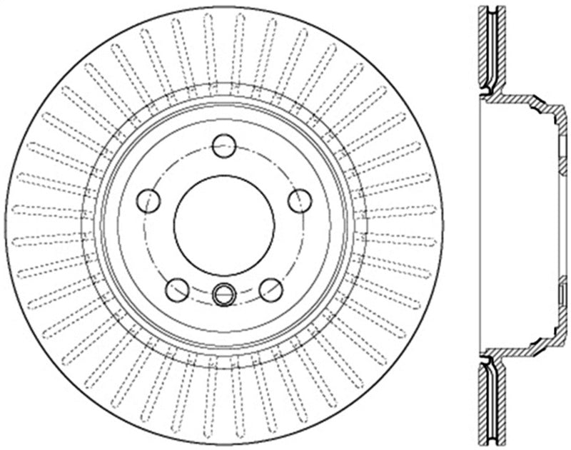 StopTech 12-16 BMW 335i Slotted & Drilled Rear Right Rotor