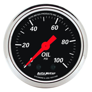 AutoMeter Gauge Oil Press 2-1/16in. 100PSI Mech Designer Black