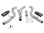 aFe LARGE Bore HD 4in Dual DPF-Back SS Exhaust w/Black Tip 16-17 GM Diesel Truck V8-6.6L (td) LML