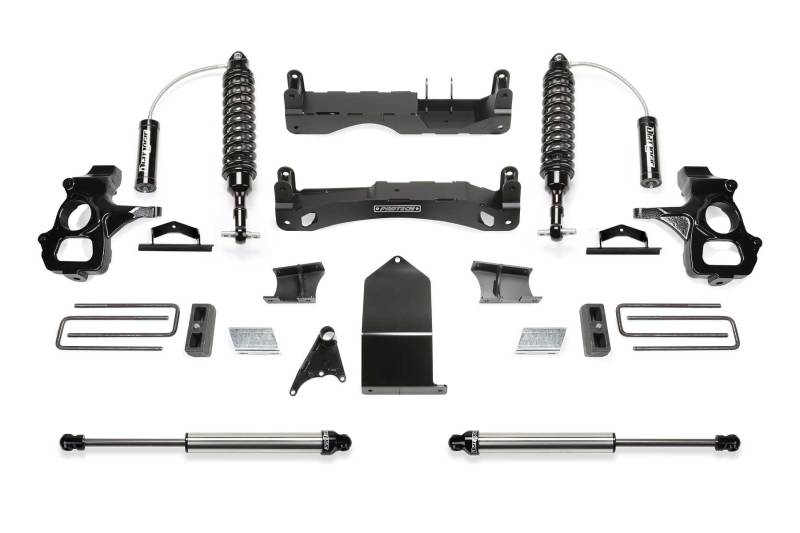 Fabtech 14-18 GM C/K1500 P/U w/oE Alm Or Stmp Stl UCA 4in Perf Sys w/Dl 2.5 & 2.25