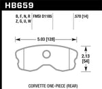 Hawk 2008 Chevrolet Corvette 7.0L 427 Limited Edition Z06 (Incl.Shims Pins) Rear ER-1 Brake Pads