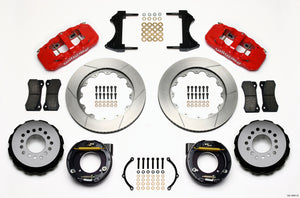 Wilwood AERO4 Rear P-Brake Kit 14.00in Red Chevy C-10 2.42 Offset 5-lug