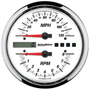 Autometer Pro-Cycle Gauge Tach/Speedo 4 1/2in 8K Rpm/120 Mph White