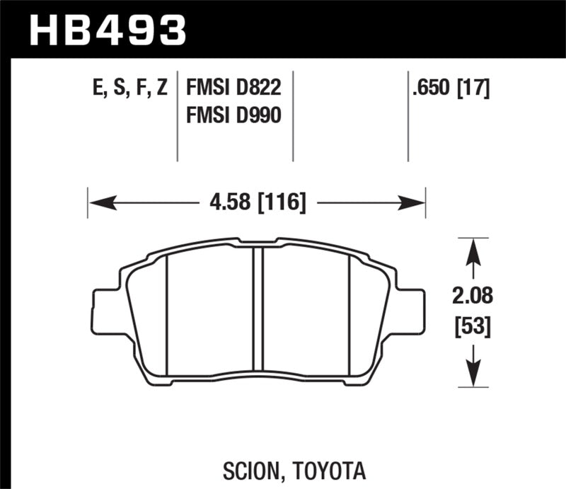 Hawk 04-07 xA/xB D990 Blue 9012 Race Front Brake Pads