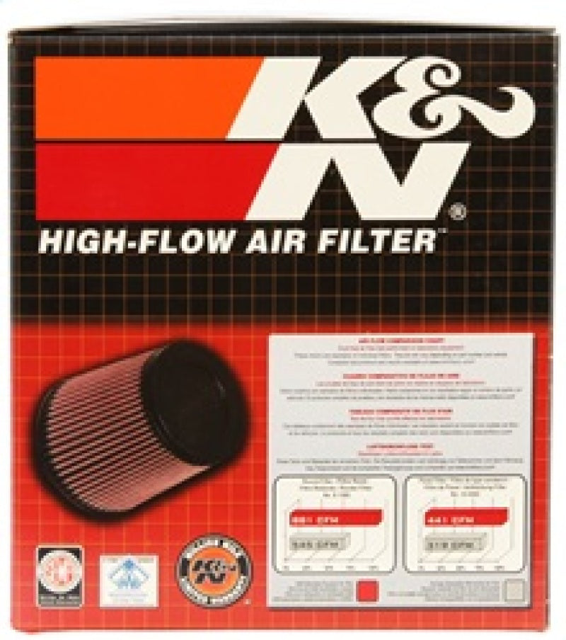 K&N Universal Air Filter - Round Tapered 4in Flange ID / 5.375in Base OD / 4in Top OD / 5.5in H