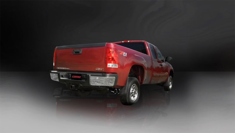 Corsa 2009-2013 GMC Sierra 4.8L V8 3in Cat-Back Single Side w Twin 4in Black Pro-Series Tips