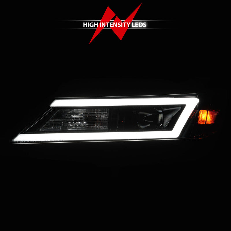 ANZO 14-20 Chevrolet Impala Square Projector LED Bar Headlights w/ Black Housing