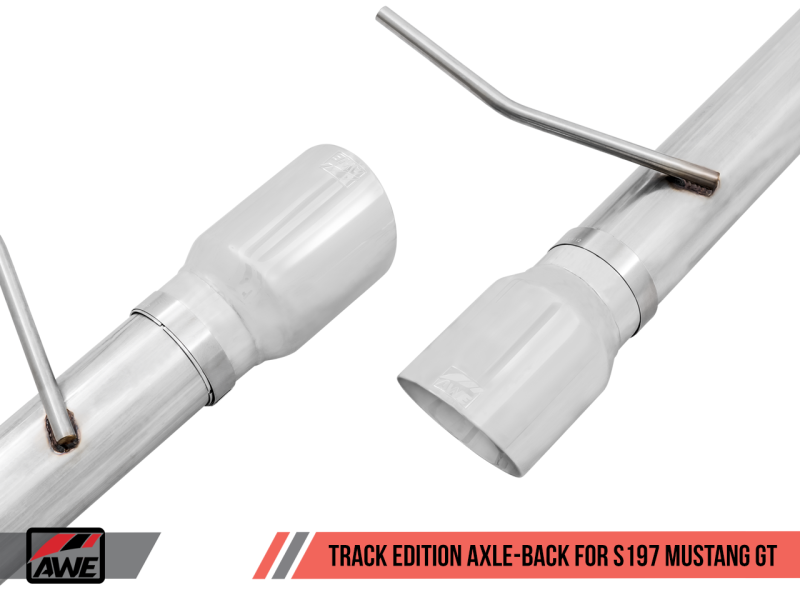 AWE Tuning S197 Mustang GT Axle-back Exhaust - Track Edition (Chrome Silver Tips)