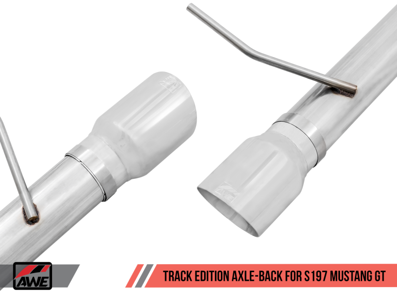 AWE Tuning S197 Mustang GT Axle-Back Exhaust - Track Edition (Chrome Silver Tips)