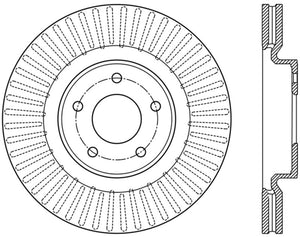 StopTech 13-15 Nissan Pathfinder Slotted Front Right Rotor